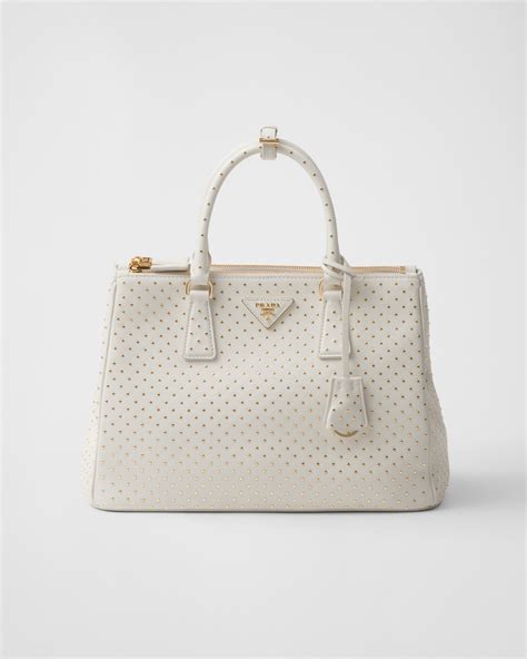 prada red studded bag|Prada white galleria studded bag.